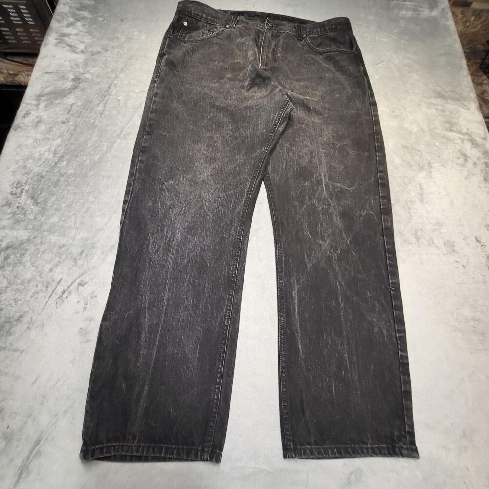 Jordan Craig Jeans Mens 40x32 Black Acid Wash Straight Relaxed Denim Pockets